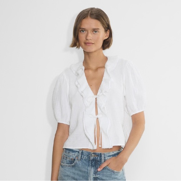 Aritzia Sweaters - Aritzia Little Moon AirPlush Cotton™ Hydrangea Blouse Size S